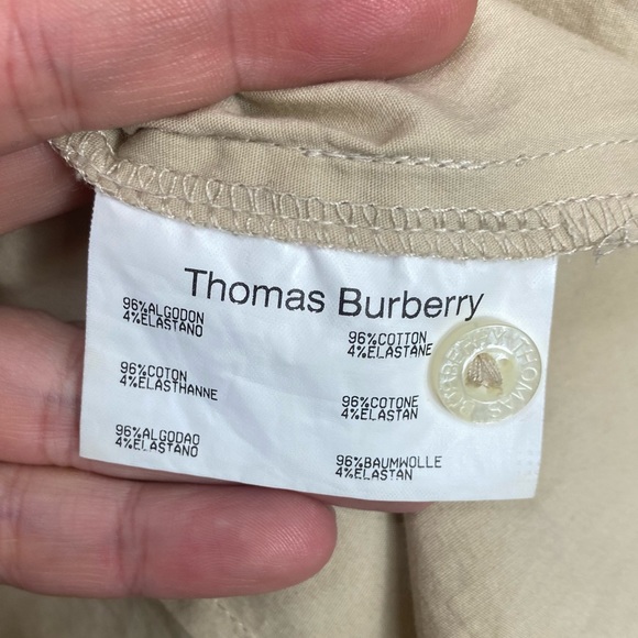 Thomas Burberry Tan collared button down shirt small 40 - Picture 8 of 11
